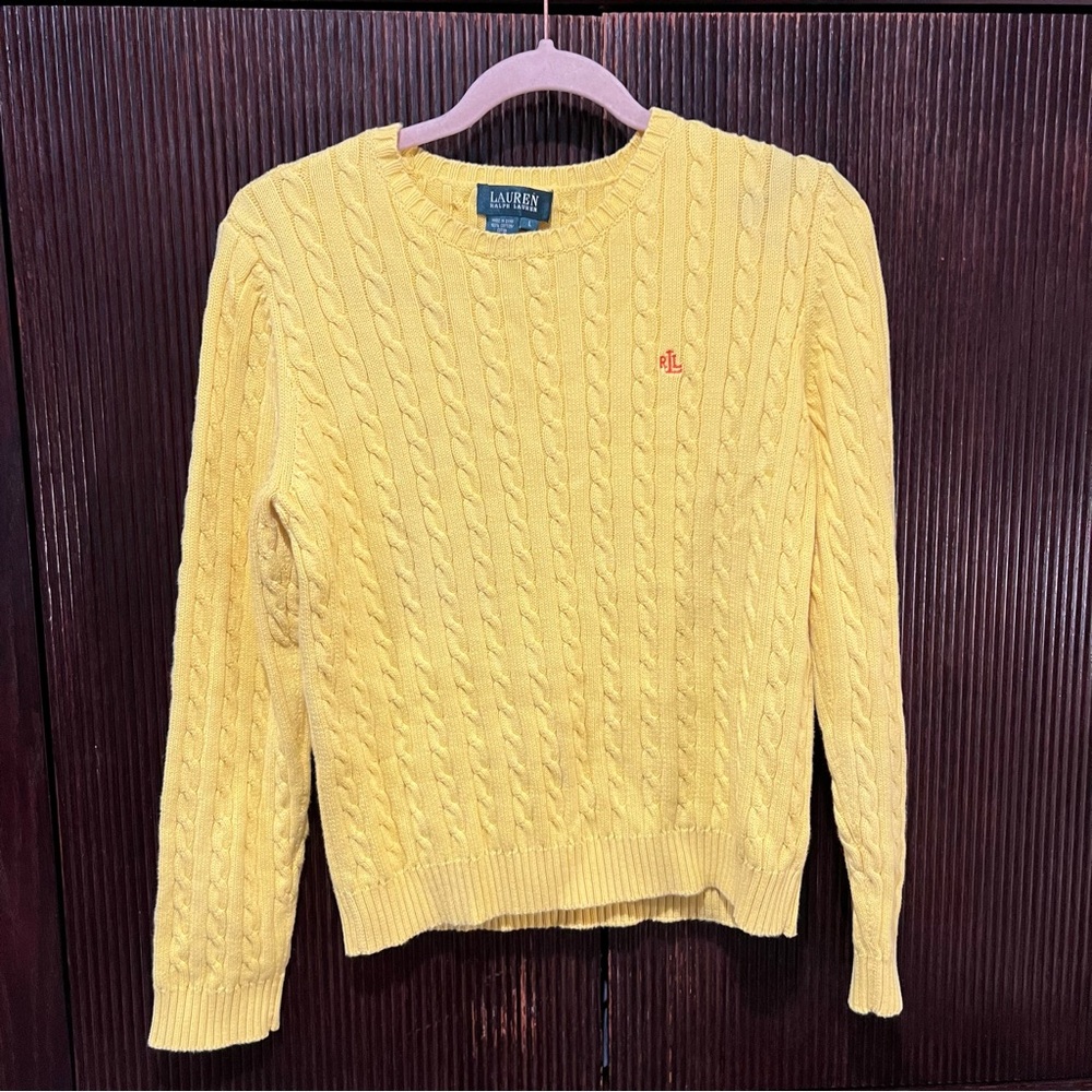 Ralph Lauren Sunny Yellow Cable Knit Sweater
